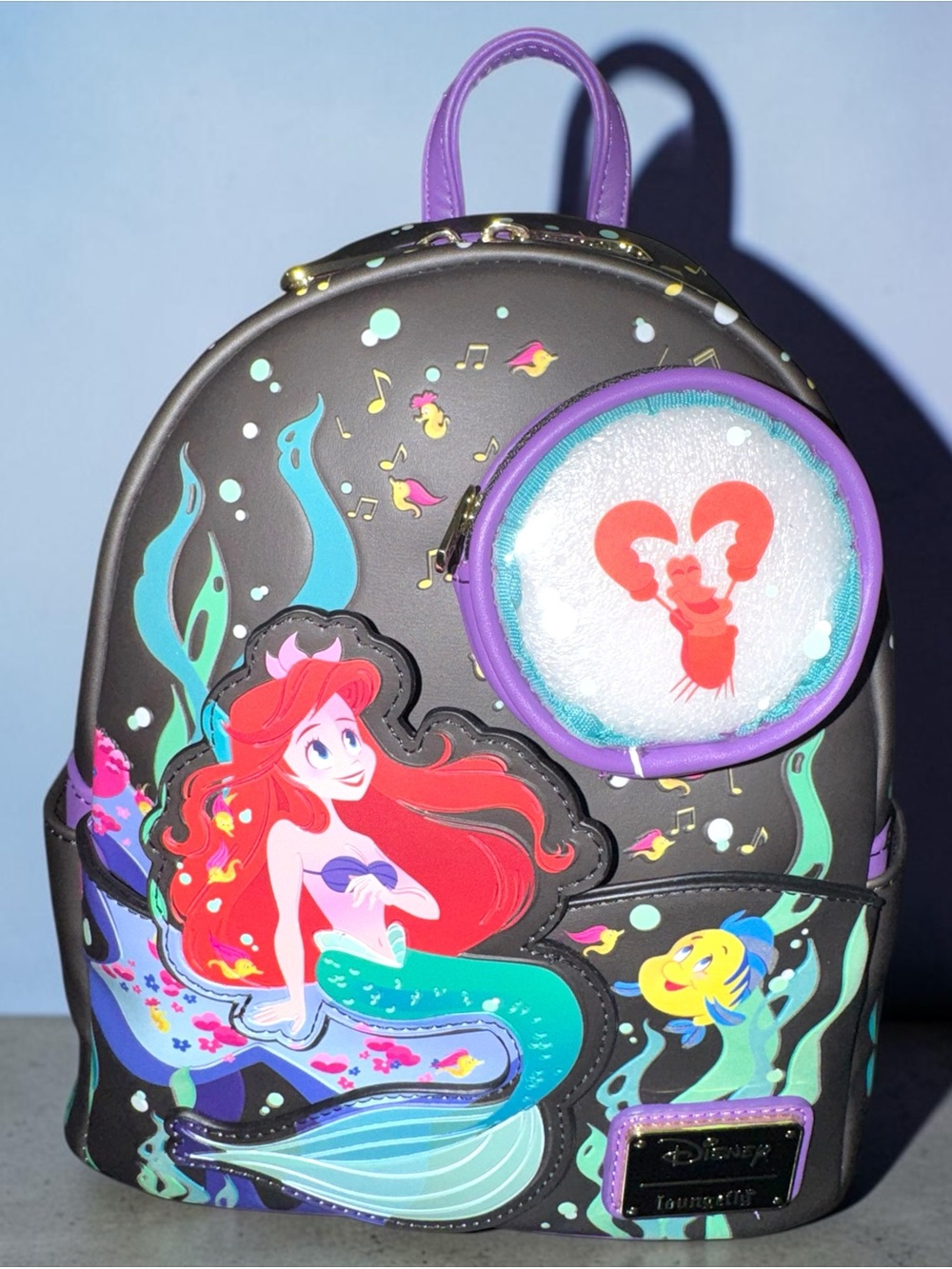 Disney Loungefly Little Mermaid Glow in the Dark Anniversary  Mini Backpack